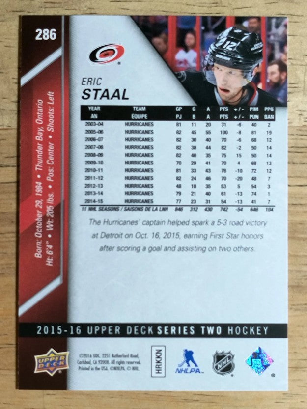 2015-16 Upper Deck #286 Eric Staal