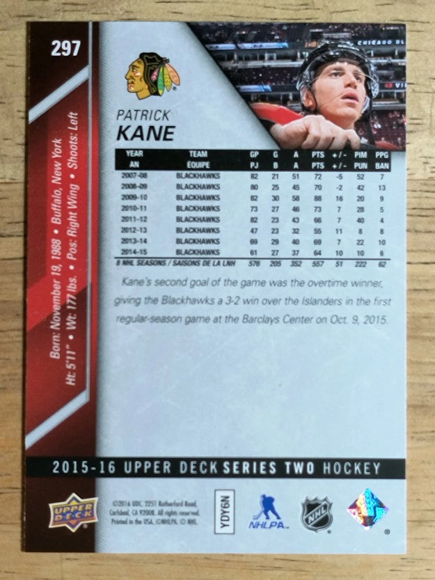 2015-16 Upper Deck #297 Patrick Kane