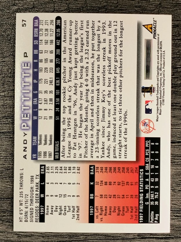 1998 Score #57 Andy Pettitte