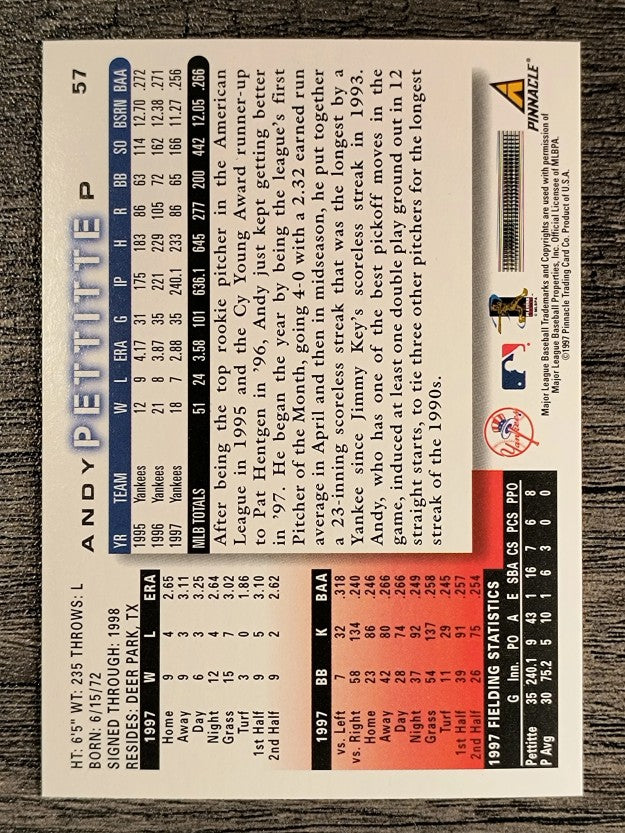 1998 Score #57 Andy Pettitte