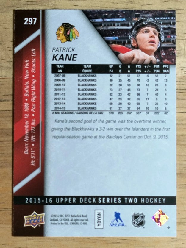 2015-16 Upper Deck #297 Patrick Kane