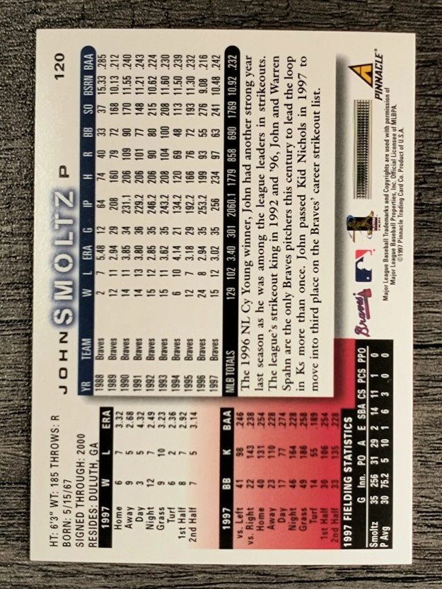 1998 Score #120 John Smoltz