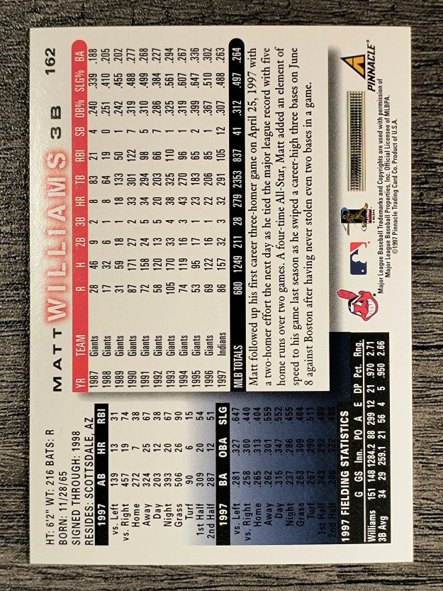 1998 Score #162 Matt Williams