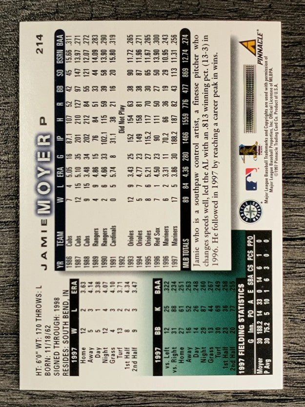 1998 Score #214 Jamie Moyer