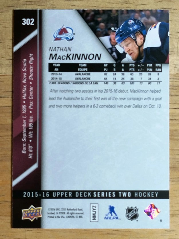 2015-16 Upper Deck #302 Nathan MacKinnon