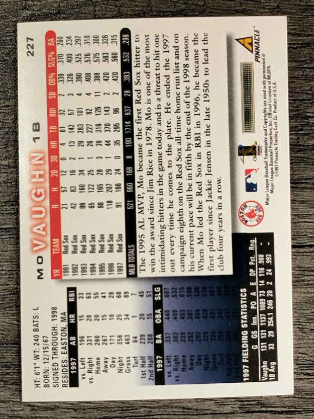 1998 Score #227 Mo Vaughn