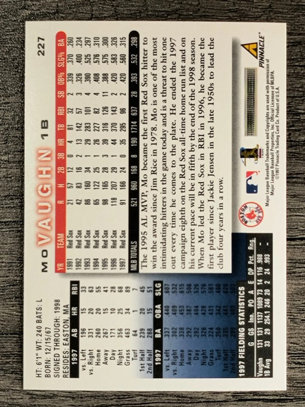 1998 Score #227 Mo Vaughn