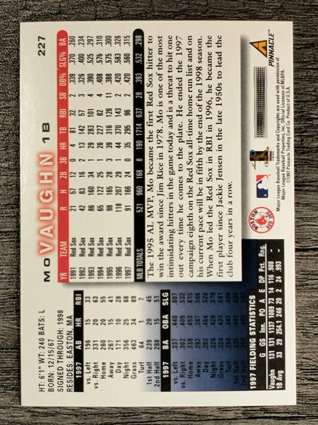 1998 Score #227 Mo Vaughn