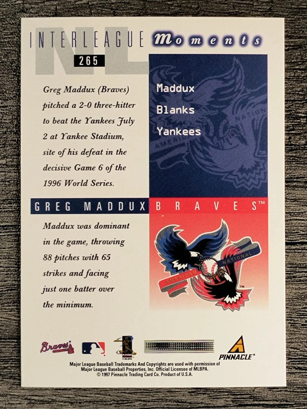 1998 Score #265 Greg Maddux IM