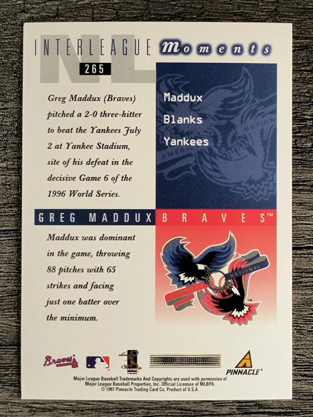 1998 Score #265 Greg Maddux IM