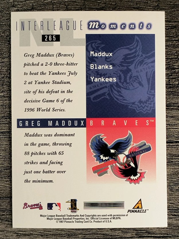 1998 Score #265 Greg Maddux IM