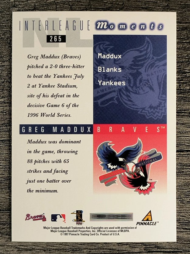 1998 Score #265 Greg Maddux IM