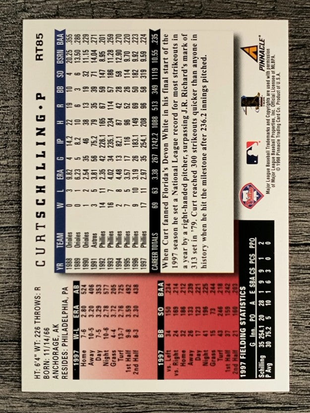 1998 Score Rookie Traded #85 Curt Schilling