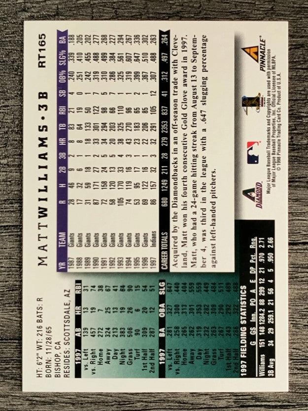 1998 Score Rookie Traded #165 Matt Williams