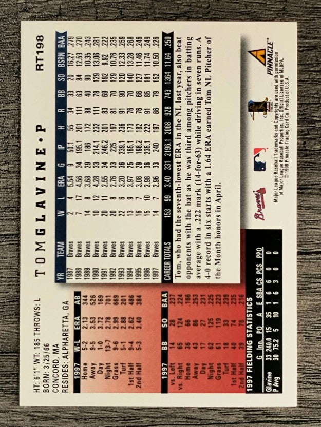1998 Score Rookie Traded #198 Tom Glavine