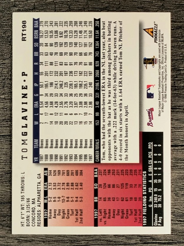 1998 Score Rookie Traded #198 Tom Glavine