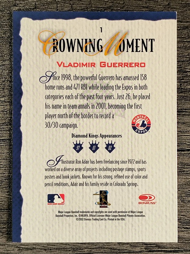 2002 Diamond Kings #1 Vladimir Guerrero