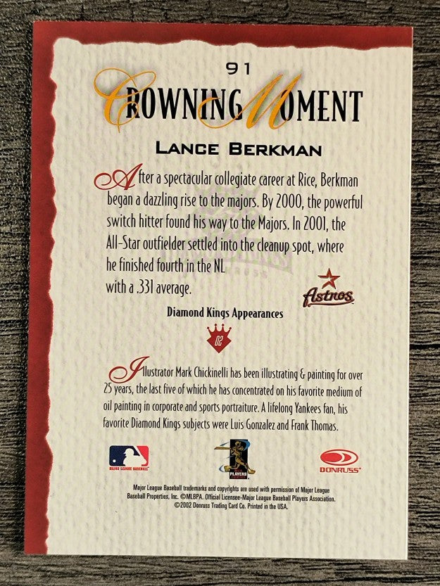 2002 Diamond Kings #91 Lance Berkman