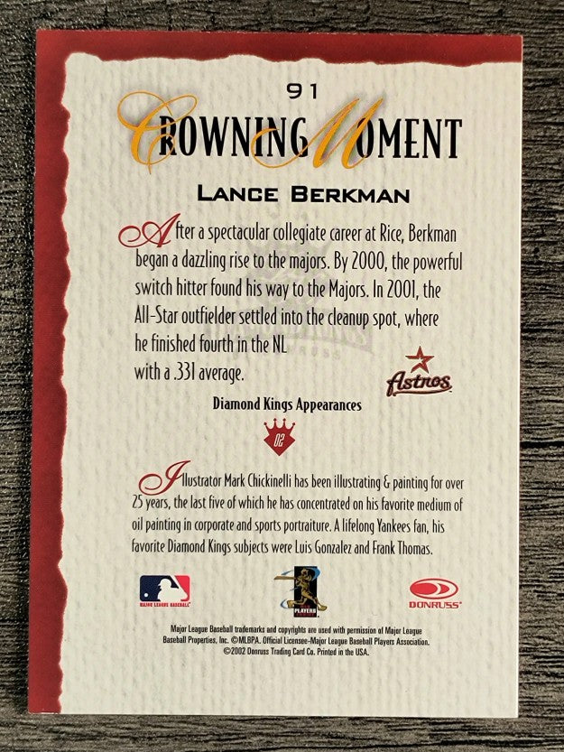 2002 Diamond Kings #91 Lance Berkman