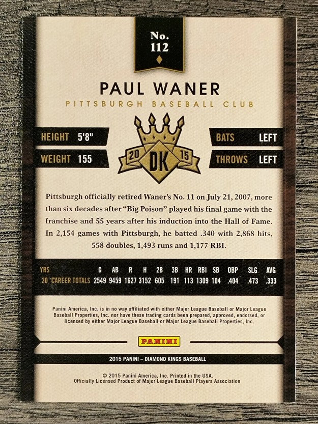 2015 Diamond Kings #112 Paul Waner