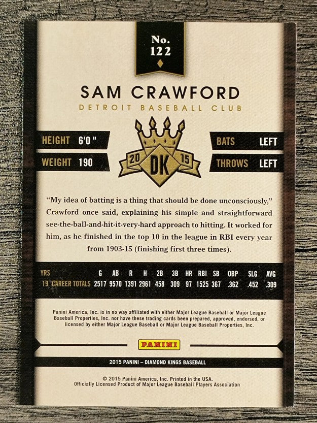 2015 Diamond Kings #122 Sam Crawford