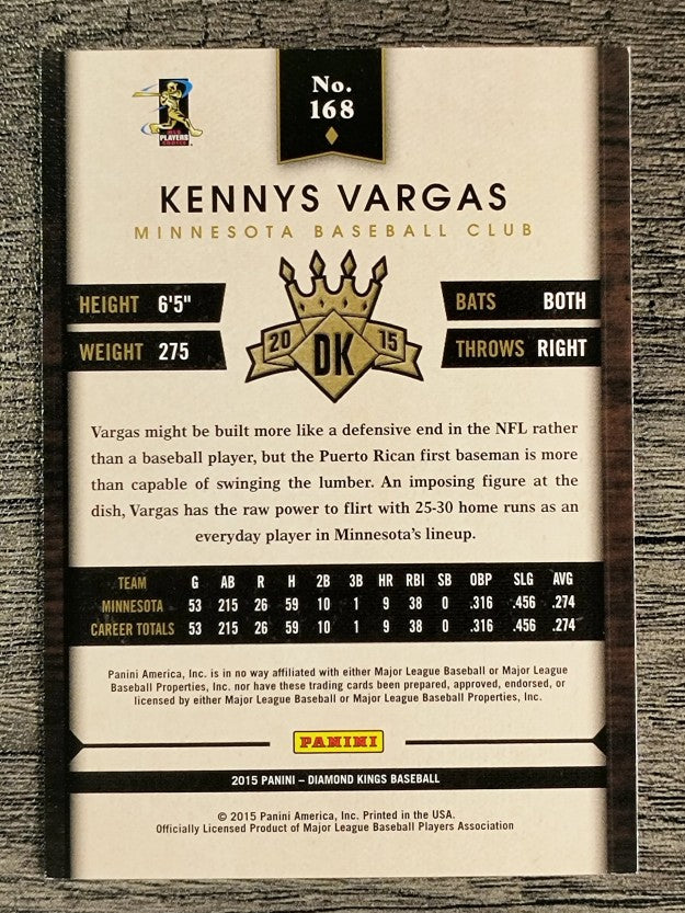 2015 Diamond Kings #168A Kennys Vargas RC