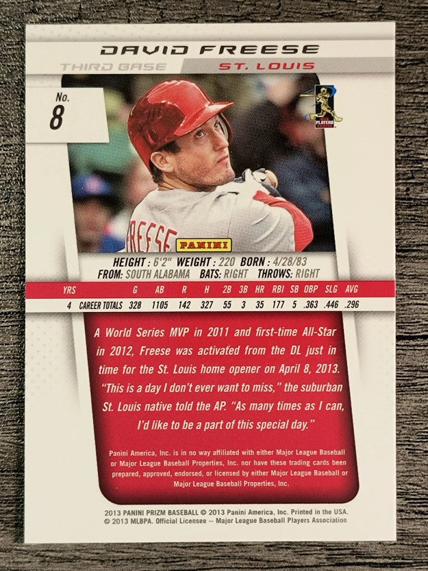 2013 Panini Prizm #8 David Freese