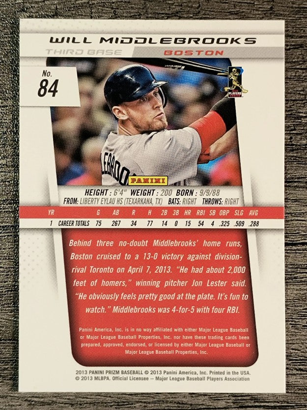2013 Panini Prizm #84 Will Middlebrooks