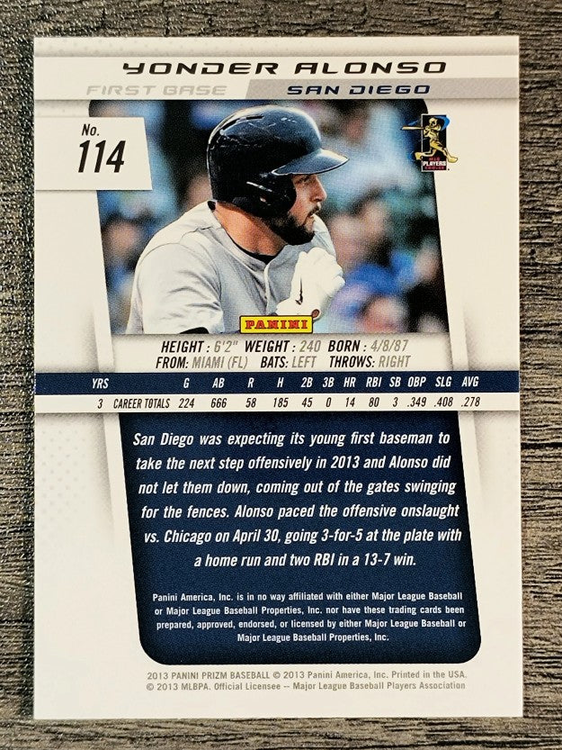 2013 Panini Prizm #114 Yonder Alonso
