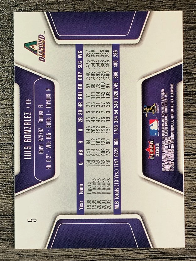 2003 Flair #5 Luis Gonzalez