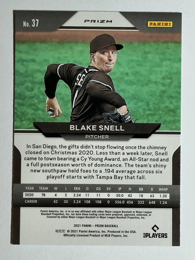 2021 Panini Prizm Prizms Blue #37 Blake Snell
