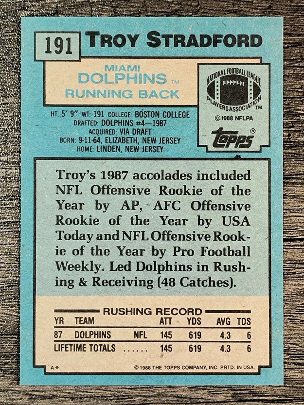 1988 Topps #191 Troy Stradford RC