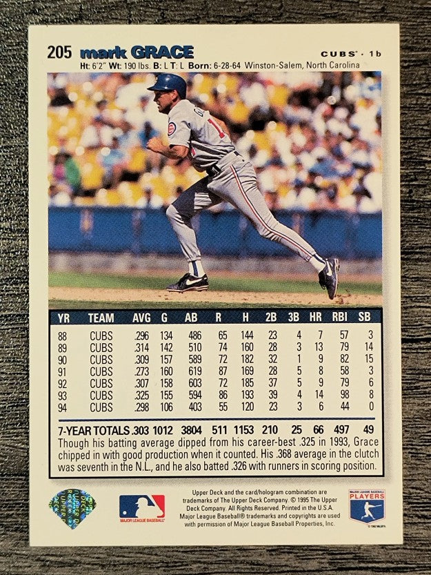 1995 Collector's Choice #205 Mark Grace