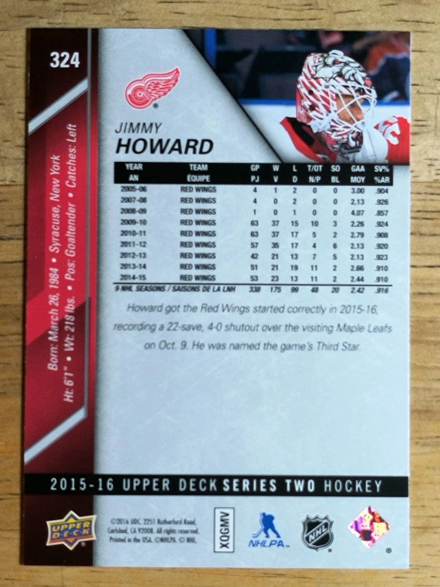 2015-16 Upper Deck #324 Jim Howard