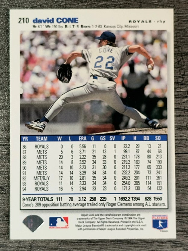 1995 Collector's Choice SE #210 David Cone