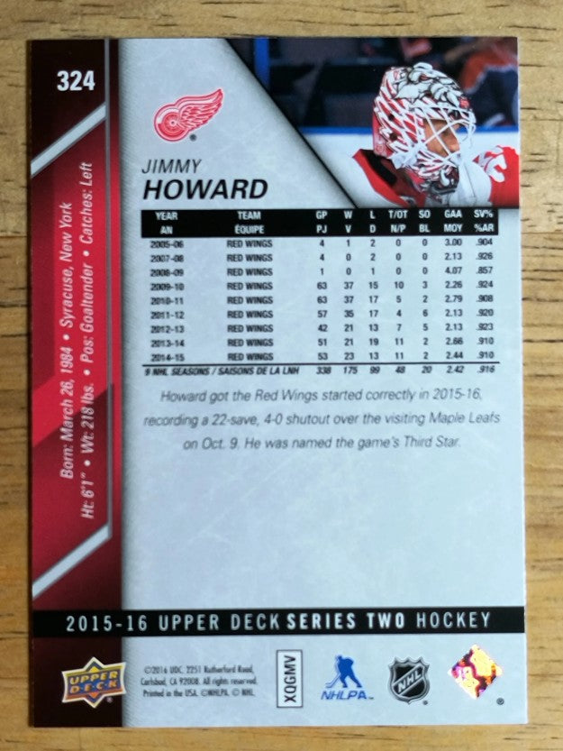 2015-16 Upper Deck #324 Jim Howard