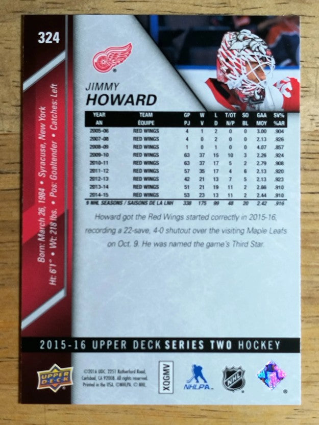 2015-16 Upper Deck #324 Jim Howard
