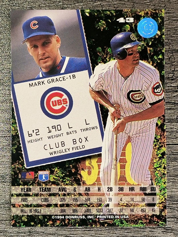 1994 Leaf #43 Mark Grace