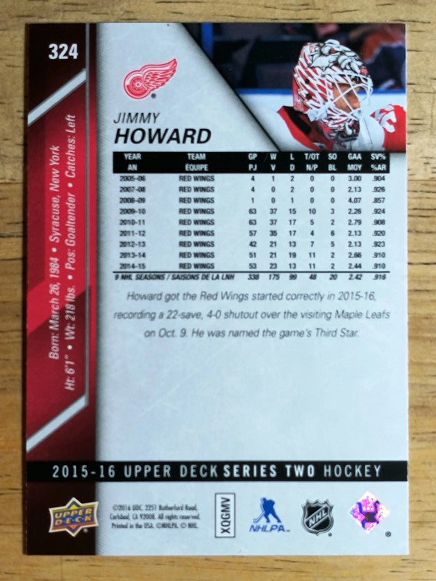 2015-16 Upper Deck #324 Jim Howard
