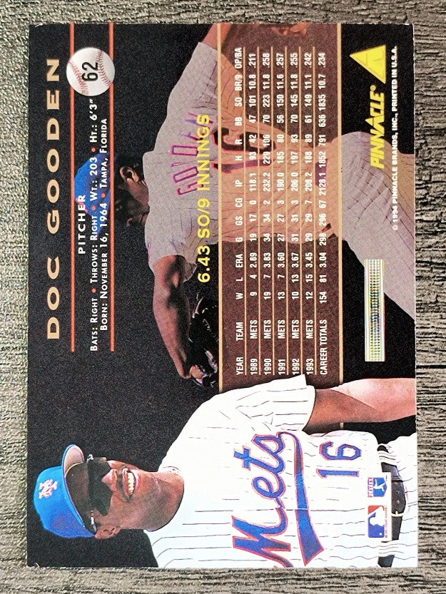 1994 Pinnacle #62 Dwight Gooden