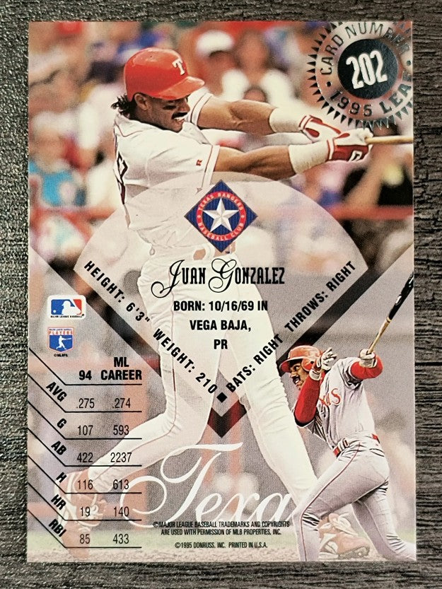 1995 Leaf #202 Juan Gonzalez
