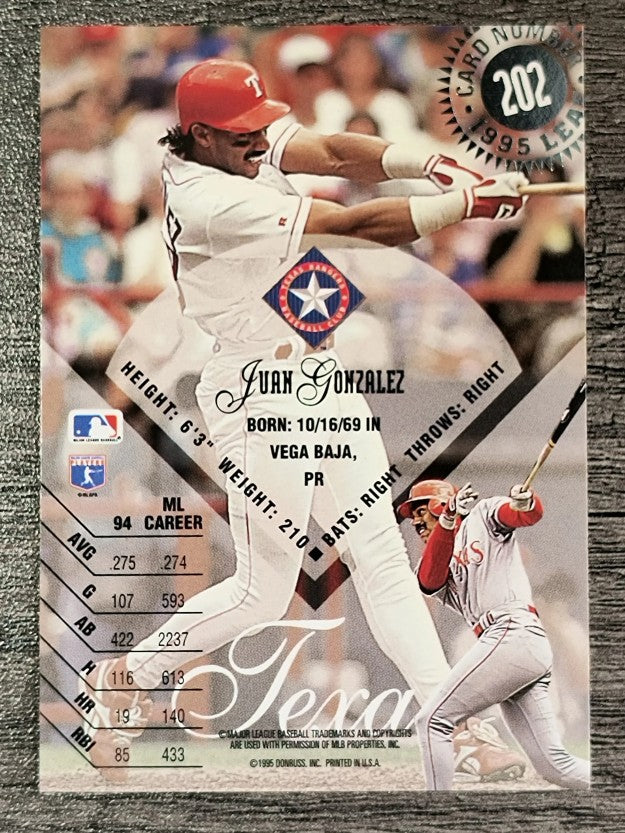 1995 Leaf #202 Juan Gonzalez