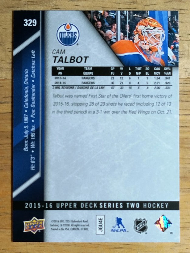 2015-16 Upper Deck #329 Cam Talbot