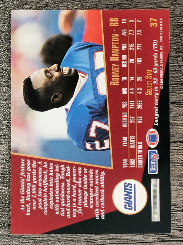 1993 Select #37 Rodney Hampton