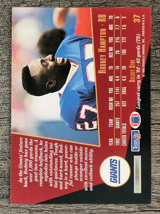 1993 Select #37 Rodney Hampton