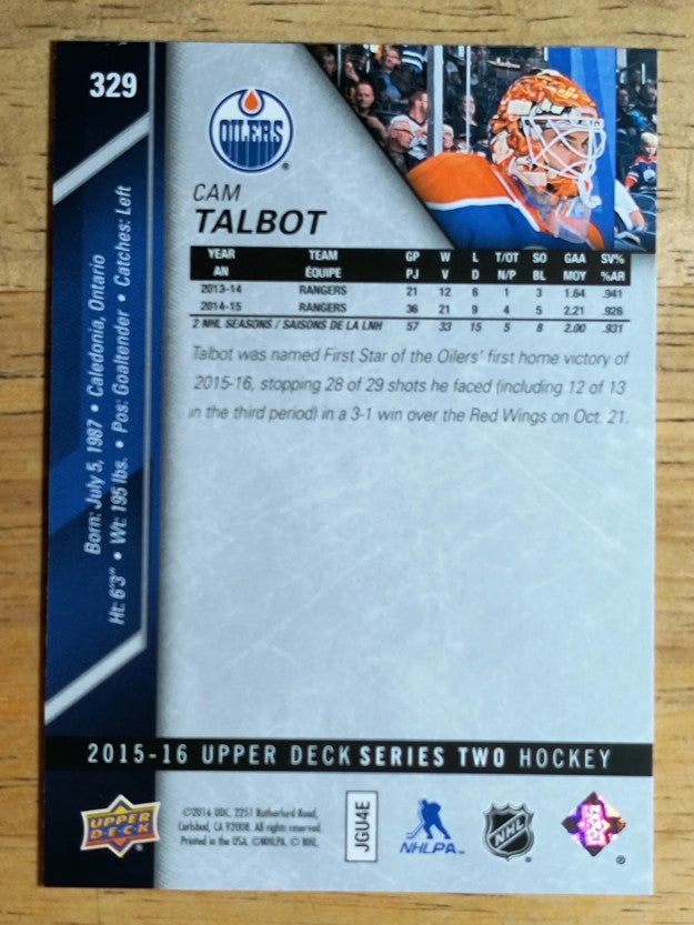 2015-16 Upper Deck #329 Cam Talbot