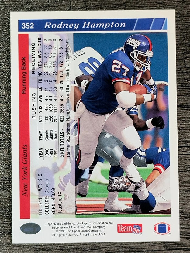 1993 Upper Deck #352 Rodney Hampton