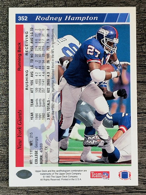 1993 Upper Deck #352 Rodney Hampton