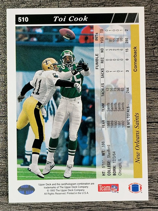 1993 Upper Deck #510 Toi Cook