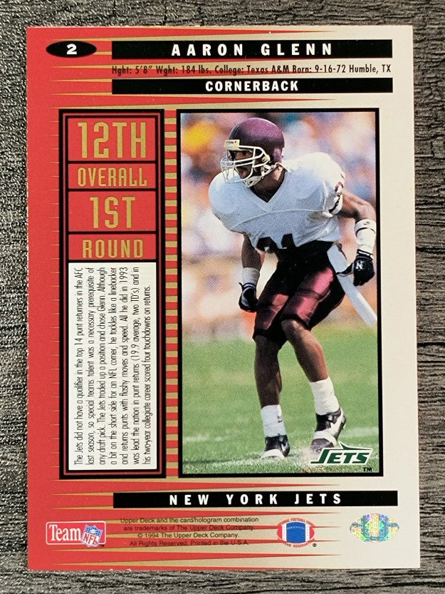 1994 Collector's Choice #2 Aaron Glenn RC